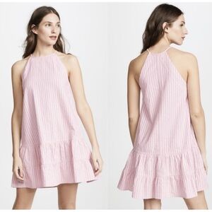 Rebecca Taylor Cotton Pink Striped Halter Dress - Size 6